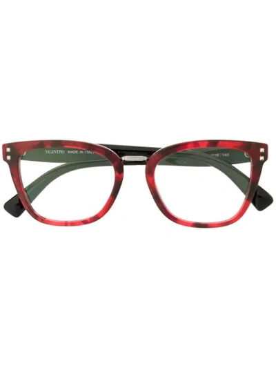 Valentino Garavani Square-frame Glasses In Red