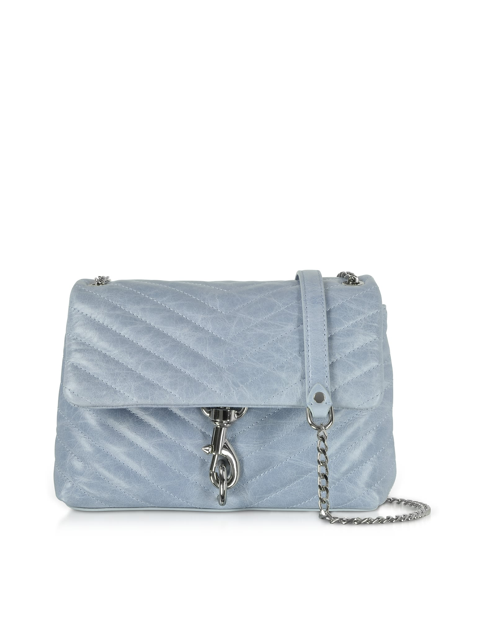 Rebecca Minkoff Quilted Leather Edie Xbody Bag In Powder Blue | ModeSens