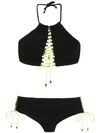 Amir Slama Lace Up Bikini Top In Black