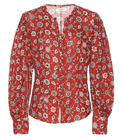 Isabel Marant Étoile Paisley And Floral Print Linen Blouse In Red