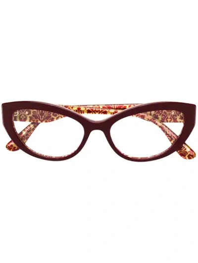 Dolce & Gabbana Cat-eye Glasses In Red