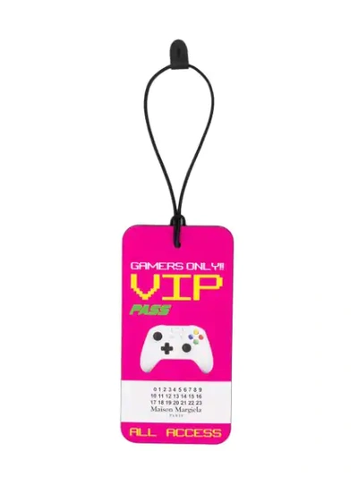 Maison Margiela Vip Pass Leather Tag In Pink