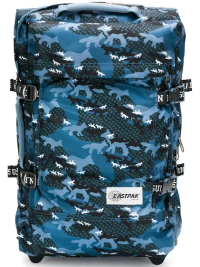 Maison Kitsuné X Eastpak Camouflage Print Trolley In Blue