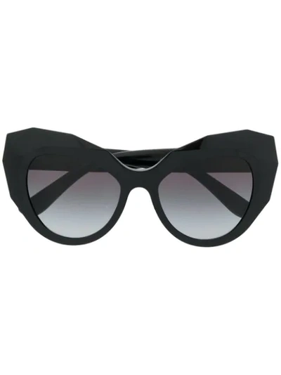 Dolce & Gabbana Oversized Cat Eye Sunglasses In Black