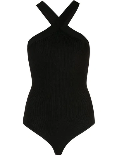 Khaite Crisscross Fitted Top In Black