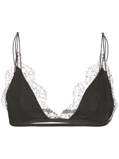 Khaite Lace Trim Soft Bra In Black