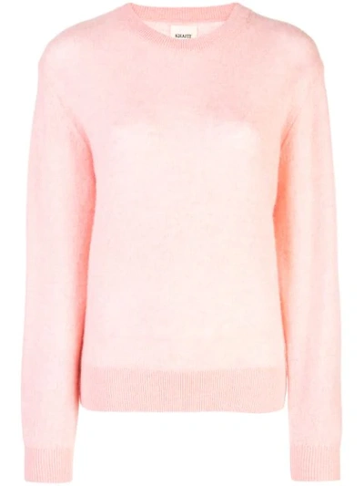 Khaite Fine Knit Sweater In Pink
