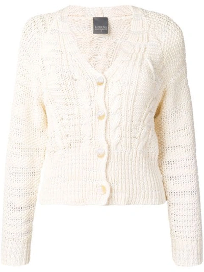 Lorena Antoniazzi Cable-knit Cardigan In Neutrals