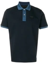 Prada Ribbed Polo T In Blue