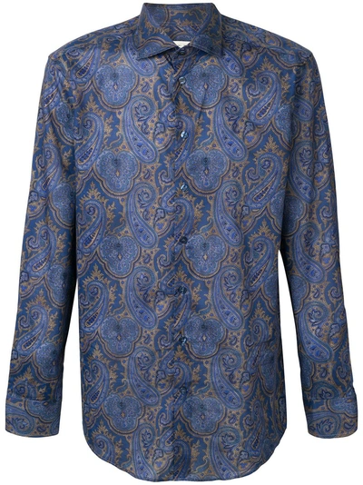 Etro Paisley Print Shirt In Blue