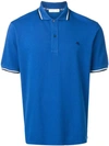 Etro Striped Trim Polo Shirt In Blue