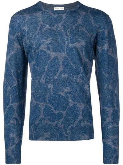 Etro Paisley Print Jumper In Blue