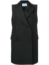 Prada Oversized Sleeveless Coat In Black