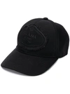Prada Black Embroidered Baseball Cap In F0002 Black