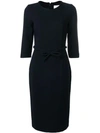 Goat Harriet Bow Fitted Dress In Blue