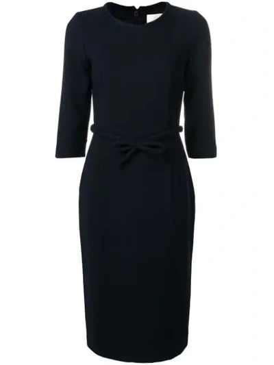Goat Harriet Bow Fitted Dress In Blue