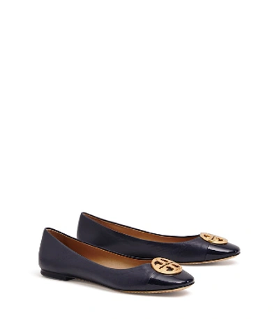 Tory Burch Chelsea Cap-toe Ballet Flats In Perfect Navy / Perfect Navy