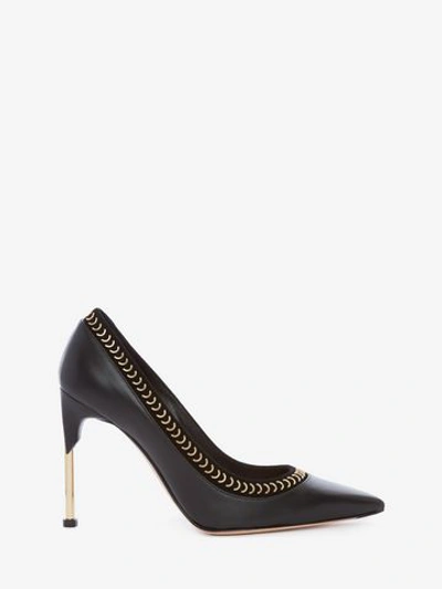 Alexander Mcqueen Studded Pin Heel Pump In Black