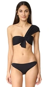 Marysia Venice One-shoulder Swim Top In Black