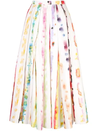 Rosie Assoulin Watercolour Print Skirt In Multicolour