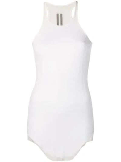 Rick Owens Ribbed Tank Top In White