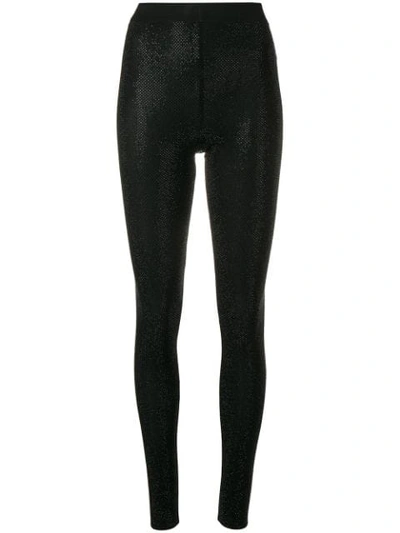 Alexandre Vauthier Microcrystal Leggings In Black