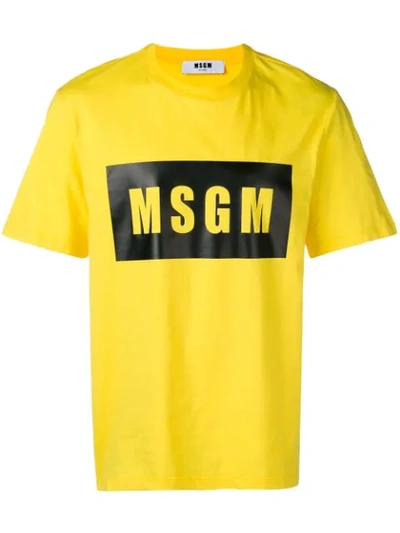 Msgm Contrast Logo T In Yellow