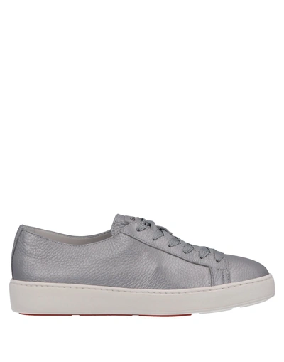 Santoni Sneakers In Silver