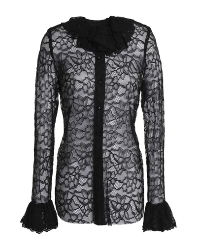 Anna Sui 纯色衬衫及女衬衣 In Black
