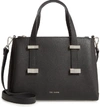 Ted Baker Julieet Large Adjustable Handle Leather Satchel In Black