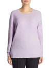 Saks Fifth Avenue Plus Crewneck Cashmere Knitted Sweater In Lavender