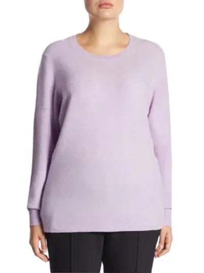 Saks Fifth Avenue Plus Crewneck Cashmere Knitted Sweater In Lavender