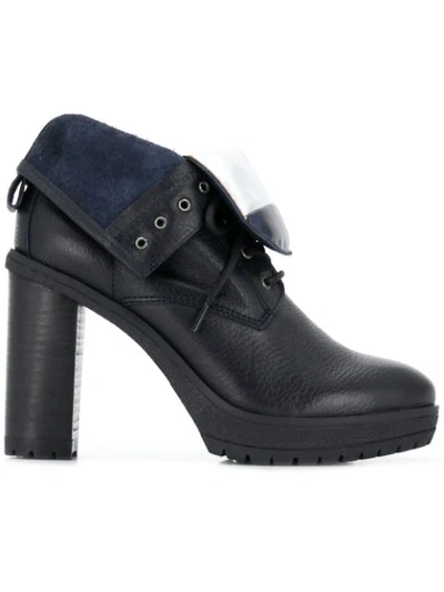 Tommy Hilfiger Lace-up Heeled Boots In Blue