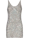 Ashish Scoop Neck Sequin Mini Dress In Silver
