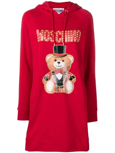 Moschino Teddy Bear Hoodie In 3115 Red