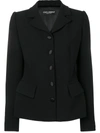 Dolce & Gabbana Silk Buttoned Blazer - Black