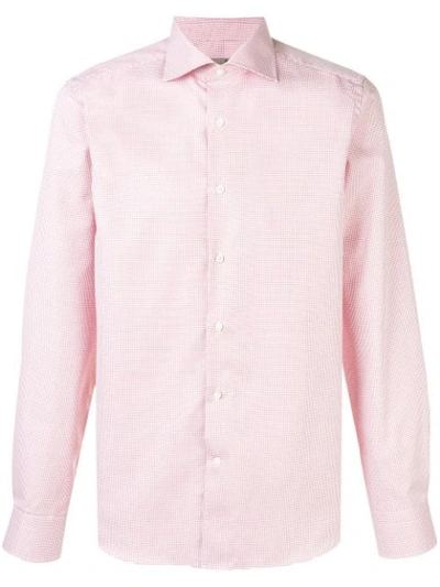 Canali Printed Shirt In Red