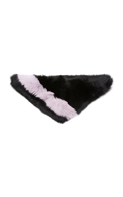 Charlotte Simone Bandit Fur Scarf In Black