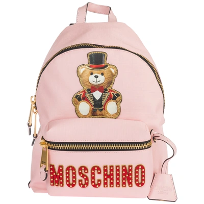 Moschino Women's Rucksack Backpack Travel  Teddy Circus In Pink