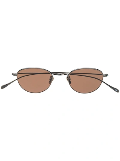 Masunaga Round Frame Sunglasses In 黑色