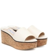 Jimmy Choo Exclusive To Mytheresa – Deedee 80 Leather Platform Sandals In White Sand