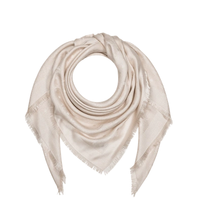 Mcm Monogram Lurex Scarf In Beige