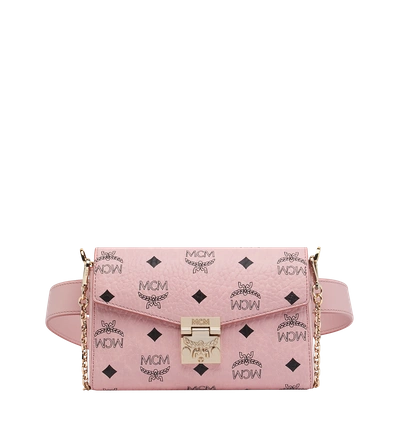 Mcm Patricia Belt Bag In Visetos In Soft Pink