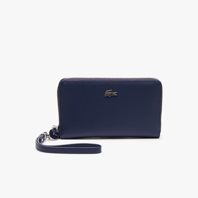 Lacoste Womenâ€™s Daily Classic Coated Canvas Wristlet Wallet - One Size In Blue