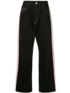 Koché Mid-rise Wide-leg Jeans In Black