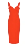Victoria Beckham Bonded Crepe Fitted Cami Dress In Red