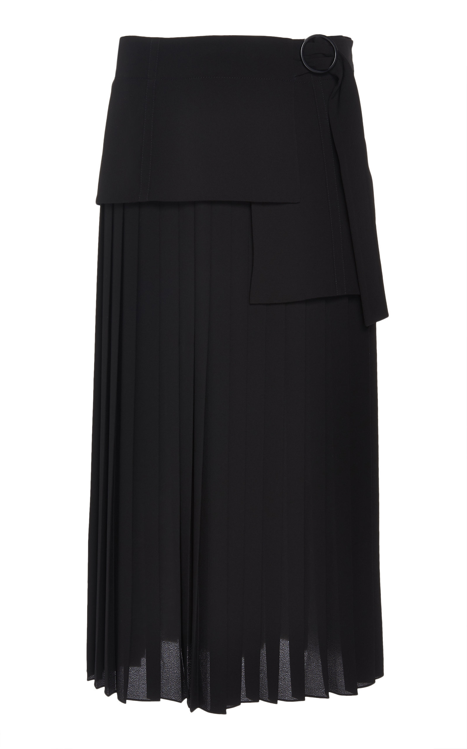 Victoria Victoria Beckham Pleated Crepe Midi Skirt In Black | ModeSens