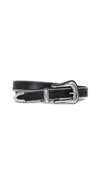 Rebecca Minkoff Smooth Ball Chain Leather Belt In Black/pol Nickel