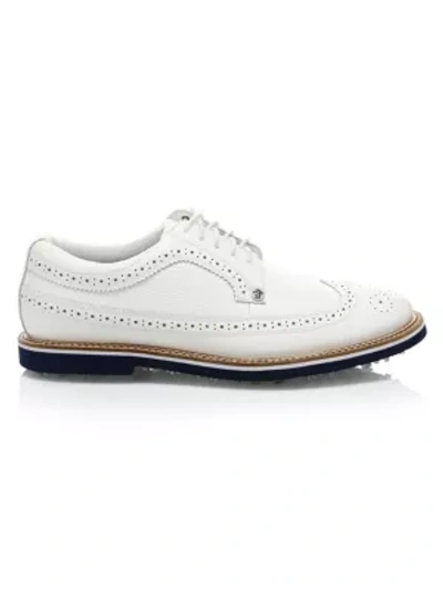 G/fore Longwing Gallivanter Leather Oxfords In White