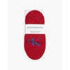 Calvin Klein Logo Cotton-blend Liner Socks In Mt4 Crimson Red